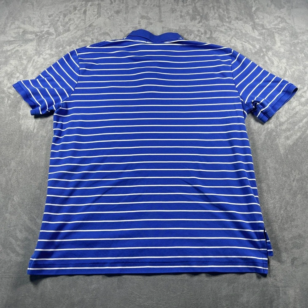 Polo Ralph Lauren Pima Soft Touch Polo Shirt Mens Large Blue White‎ Stripe